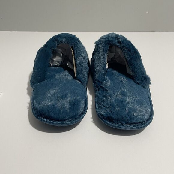 Avon Women’s Soft Faux Fur & Pearls Green Slippers Size 9/10 - Picture 3 of 7